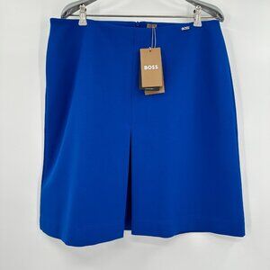 Boss Royal Blue A-line Mini Skirt Size 10 Women's Vitama Inverted Pleated Skirt